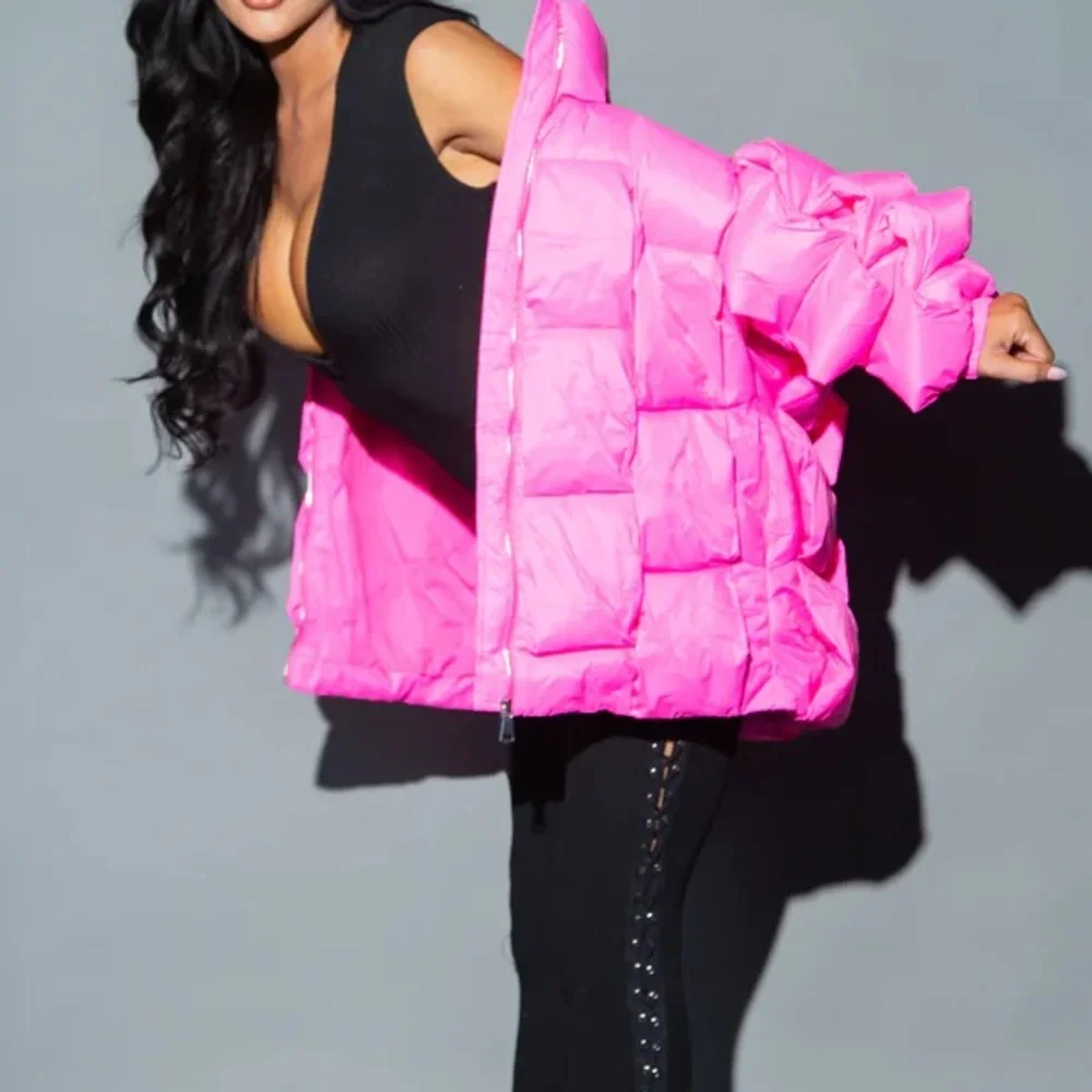 Callie Lives Azalea Wang Puff the Town Pink Weaved Coat XL - Picture 5 of 5